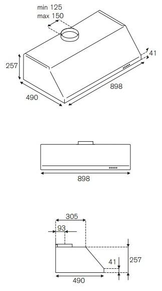 Bertazzoni Встроенная вытяжка из нержавеющей стали в современном стиле со встроенным освещением Professional Ku90 pro 1 x a - Вид №1