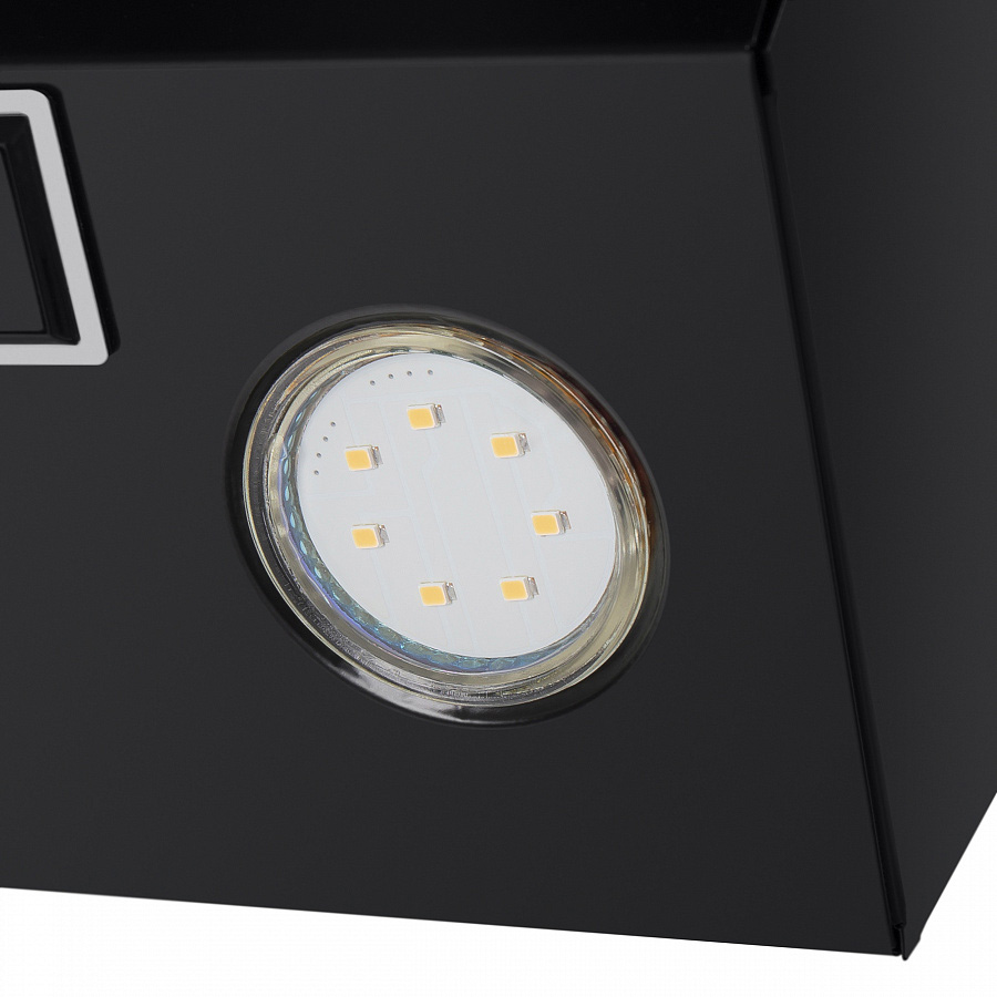 BRIDGE 60 INOX Glass Black Вытяжка / тип: подвесная, цвет: нержавеющая сталь/черное стекло, управление: кнопочное, ширина, мм: 600, полная потребляемая мощность, вт: 190• количество скоростей: 3• максимальная производительность, м3/ч: 850• площадь кухни: Santreyd  - Вид №10
