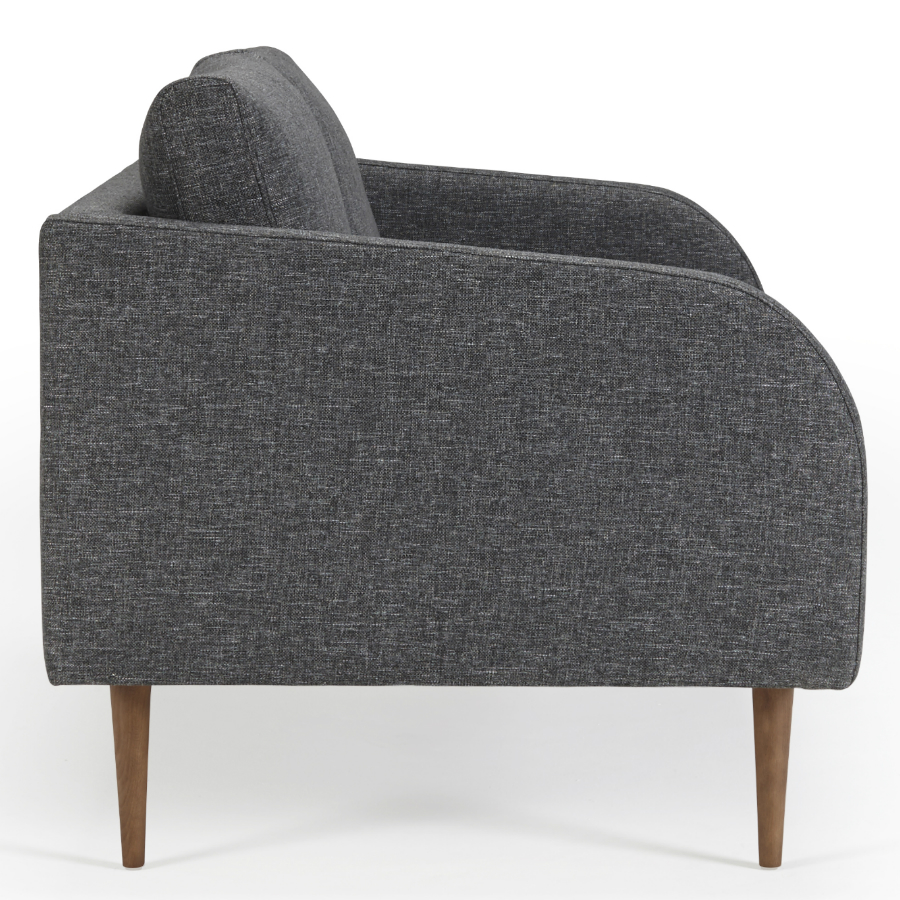 Диван двухместный Hugo с ножками из дуба/грецкого ореха, темно-серый Kragelund 37002248248 - Вид №2