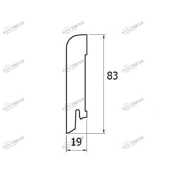 Плинтус Modern Decor Шпонированный Прямой 83х19 Ясень 2400х83 мм 1010000684