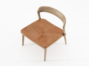 Кресло из массива дерева с мягким сиденьем