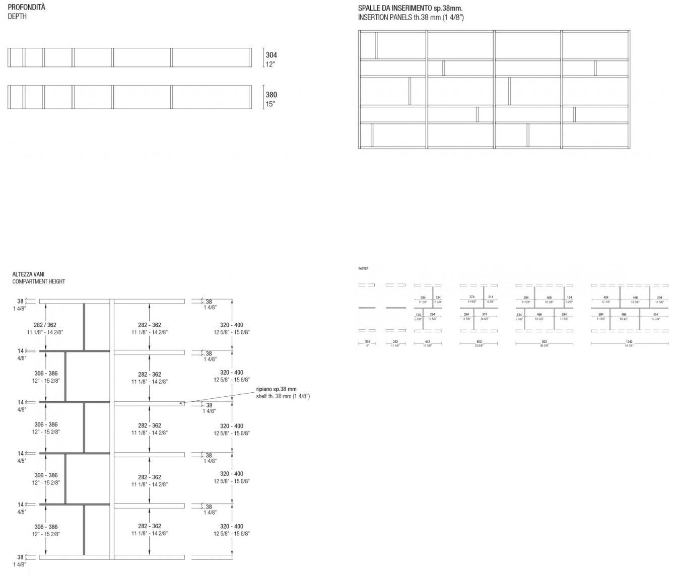 MisuraEmme Модульный двухсторонний стеллаж с подставкой под телевизор Misuraemme sun-id-1409083 - Вид №3
