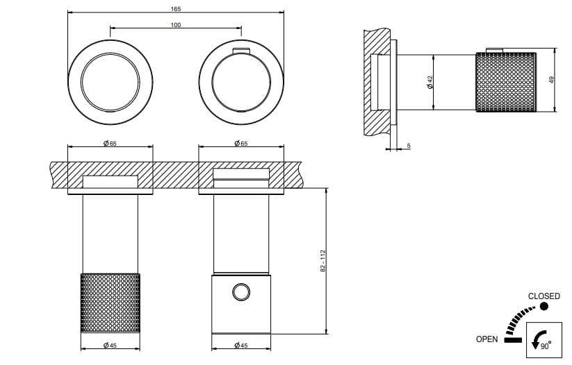 Хром латунь термостатический смеситель для душа Gessi Habito ARCH-00063060 - Вид №1