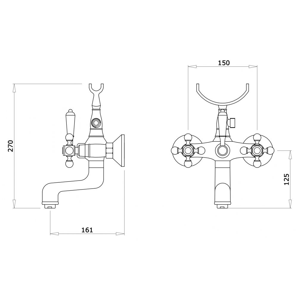 GZ 09032D Смеситель двухвентильный для ванны Ganzer Бронза Ganzer Германия 13864 - Вид №2