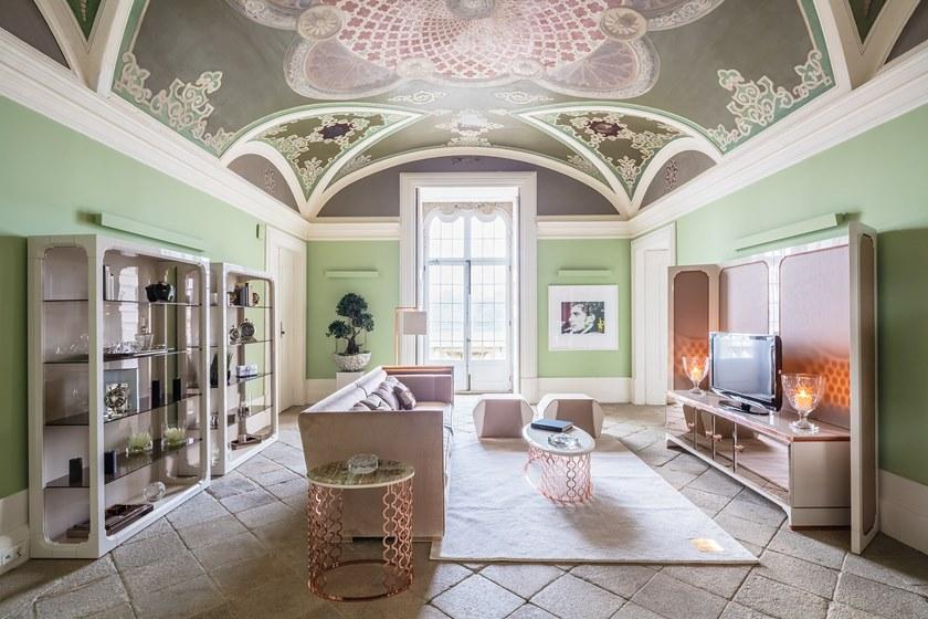 Stylish Club Низкий овальный журнальный столик из мрамора и металла Cocktail Scf.c03 - Вид №2