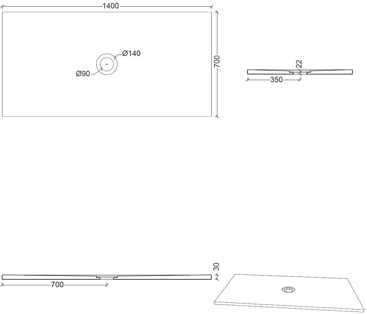 Alice Ceramica Поддон керамический прямоугольный Form sun-id-1434600 - Вид №7