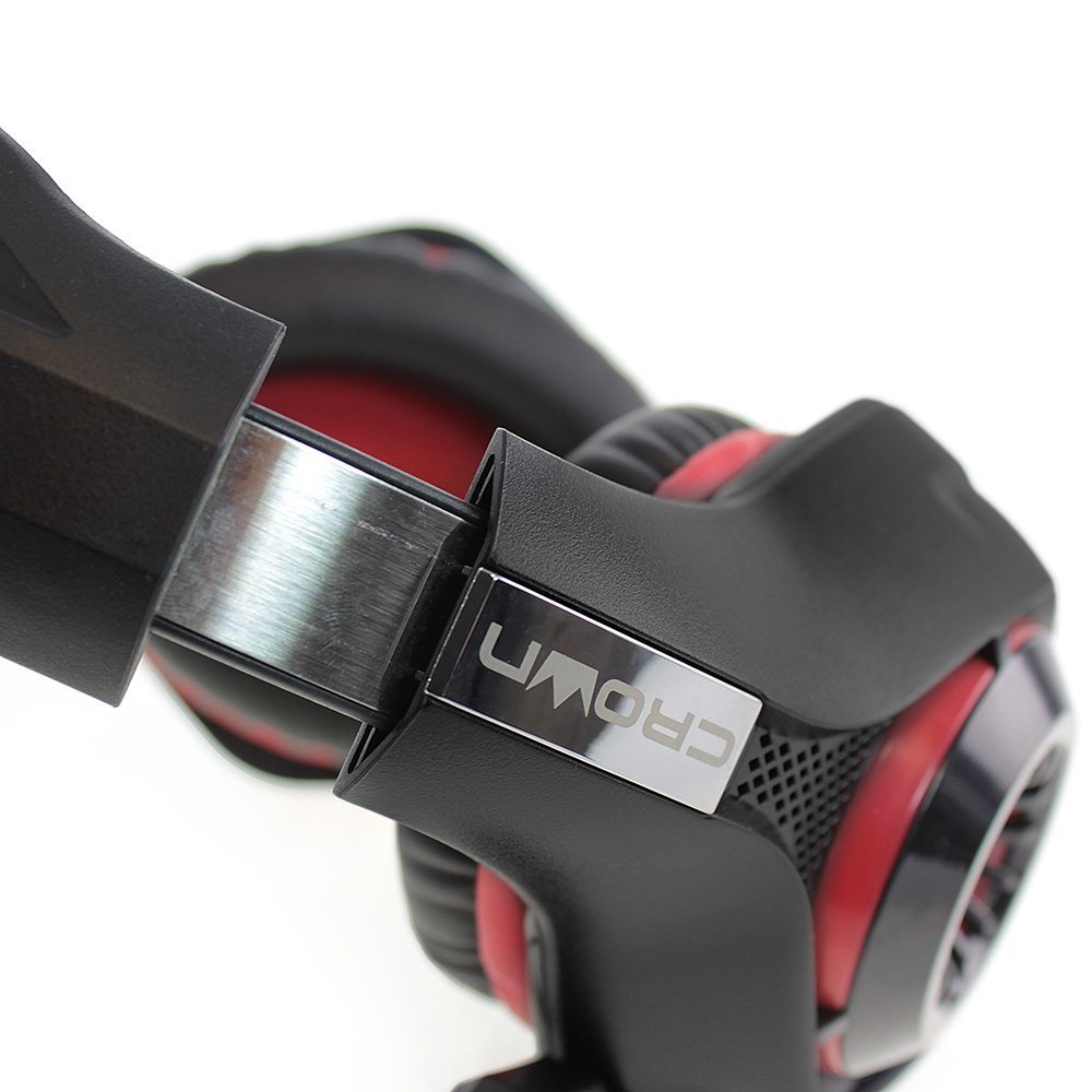 CMGH-101T Гарнитура игровая , black&red (подключение jack 3.5мм 4pin+ адаптер 2*jack spk+mic,частотный диапазон: 20гц-20,000 гц ,кабель 2.1м,размер d 250мм, регулировка громкости, микрофон на ножке) Crown Santreyd  - Вид №4