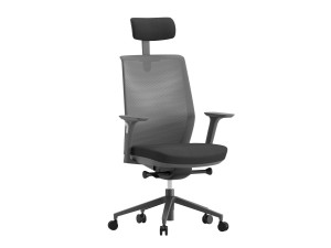 Тканевый поворотный офисный стул с подголовником