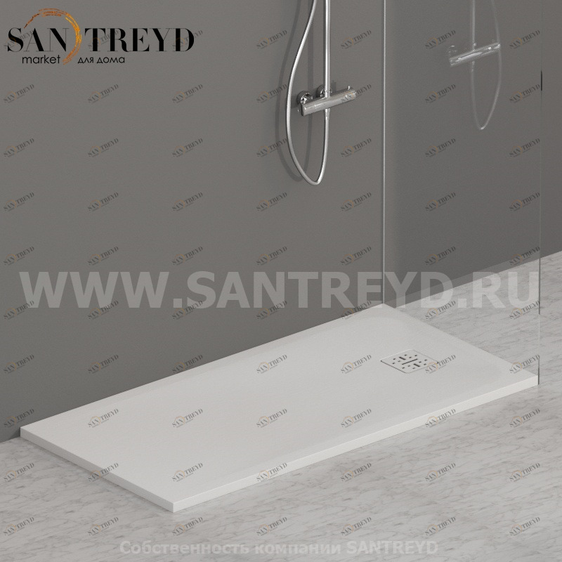 DR14070501 Душевой поддон 140х70 см цвет Белый бархат Globo DOCCIASMART Италия Ceramica Globo