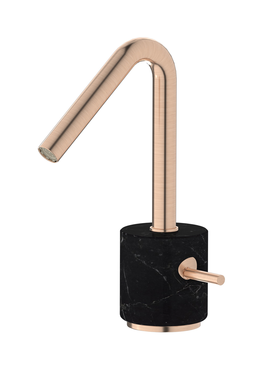 Смеситель для раковины на 1 отверстие в комплекте с донным клапаном WE ARE IB mr200sr_2 Brushed Rose Gold Marmo