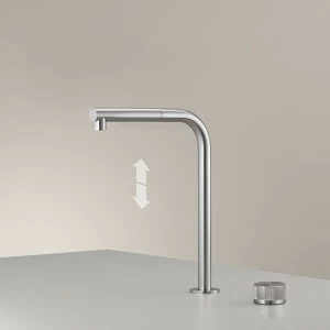 два отверстия hydroprogressive смеситель с вверх и усилителем; вниз поворотный носик и выдвижной ручной душ  APP03 CEADESIGN