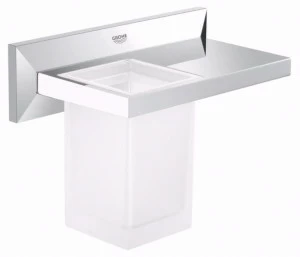 Стакан для зубных щеток с держателем и полочкой GROHE Allure Brilliant, хром (40503000)