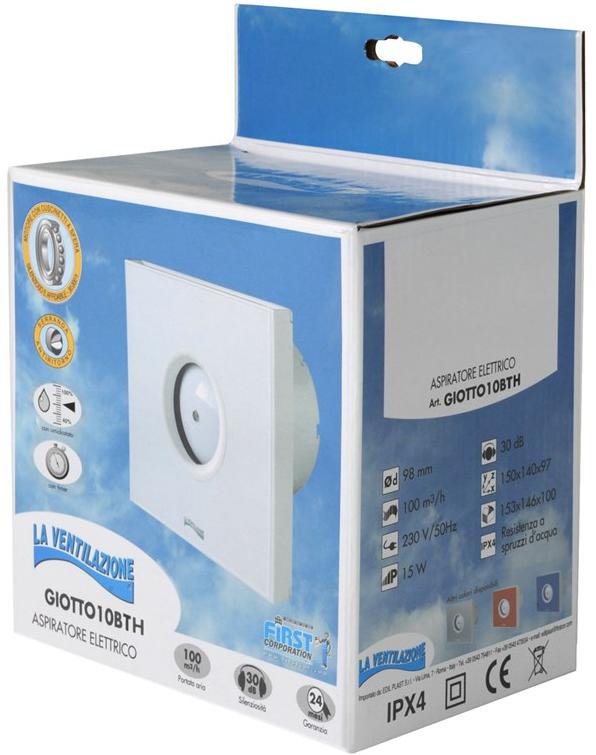 First Corporation Настенный осевой вентилятор с таймером и гигрометром La ventilazione Giotto10bth - Вид №1