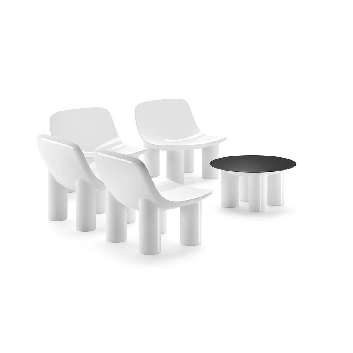 Полиэтилен круглый низкий журнальный столик PLUST Афины ARCH-00072011 - Вид №1