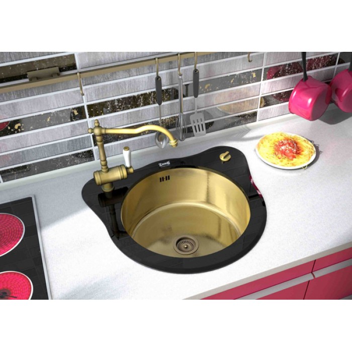 Zorg GL 510 Black Bronze Мойка кухонная круглая Zorg  - Вид №3