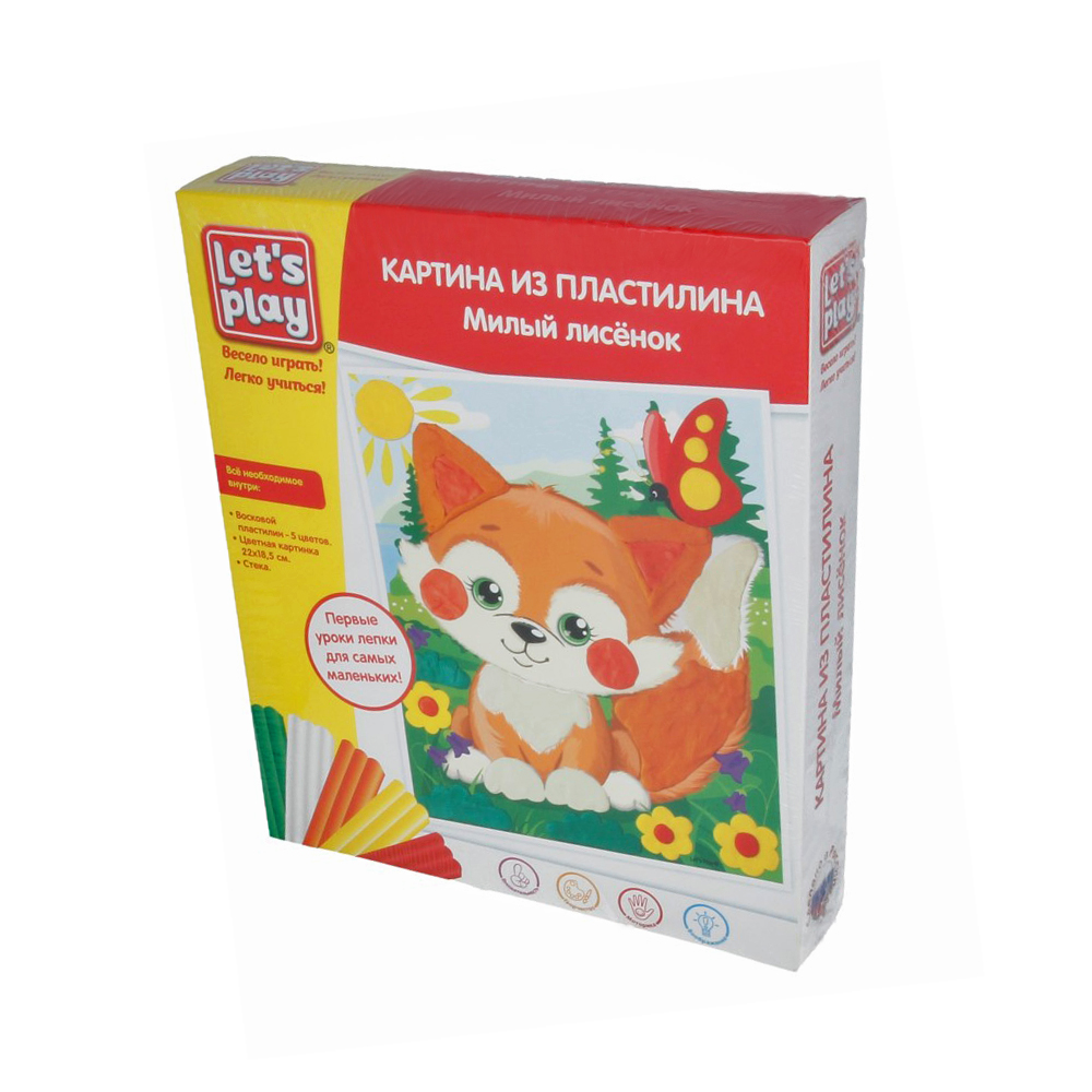 35230 Наборы с мягким пластилином № 1 22х18,5 см Милый лисёнок Let`s Play 