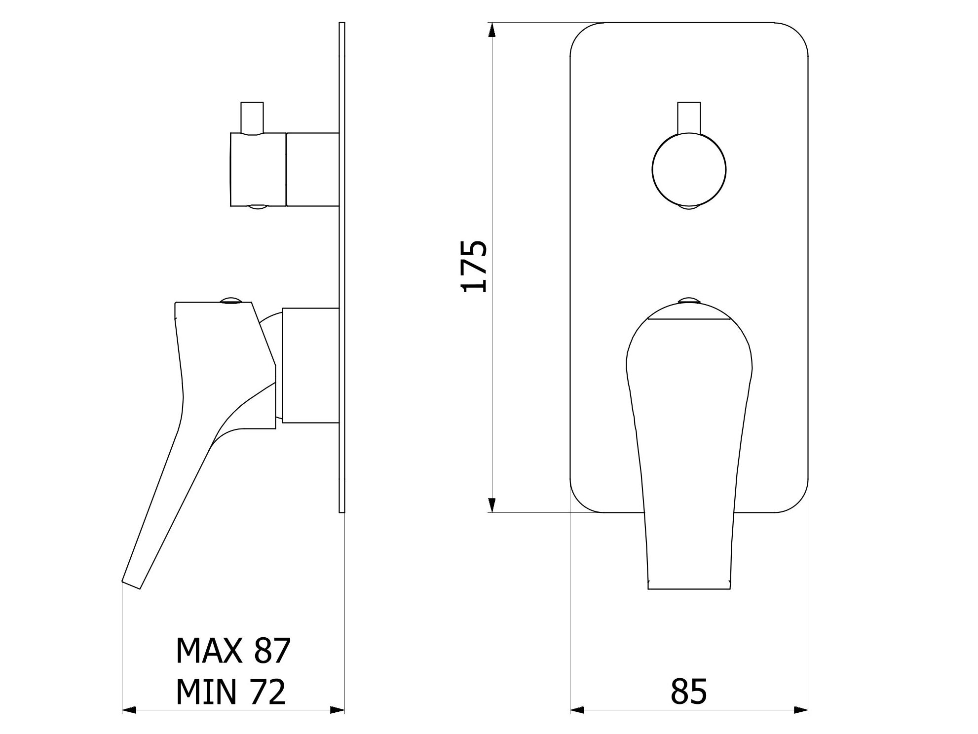 Встраиваемый смеситель для душа с переключателем IB Twitter ARCH-00049750 - Вид №2