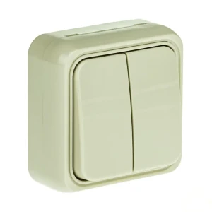 Выключатель LK STANDARD 2 клавиши открытой установки, бежевый