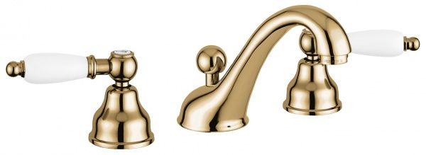 121033BR Смеситель Deco Ceramic с донным клапаном для раковины на 3 отверстия, цвет бронза EMMEVI Decò ceramic