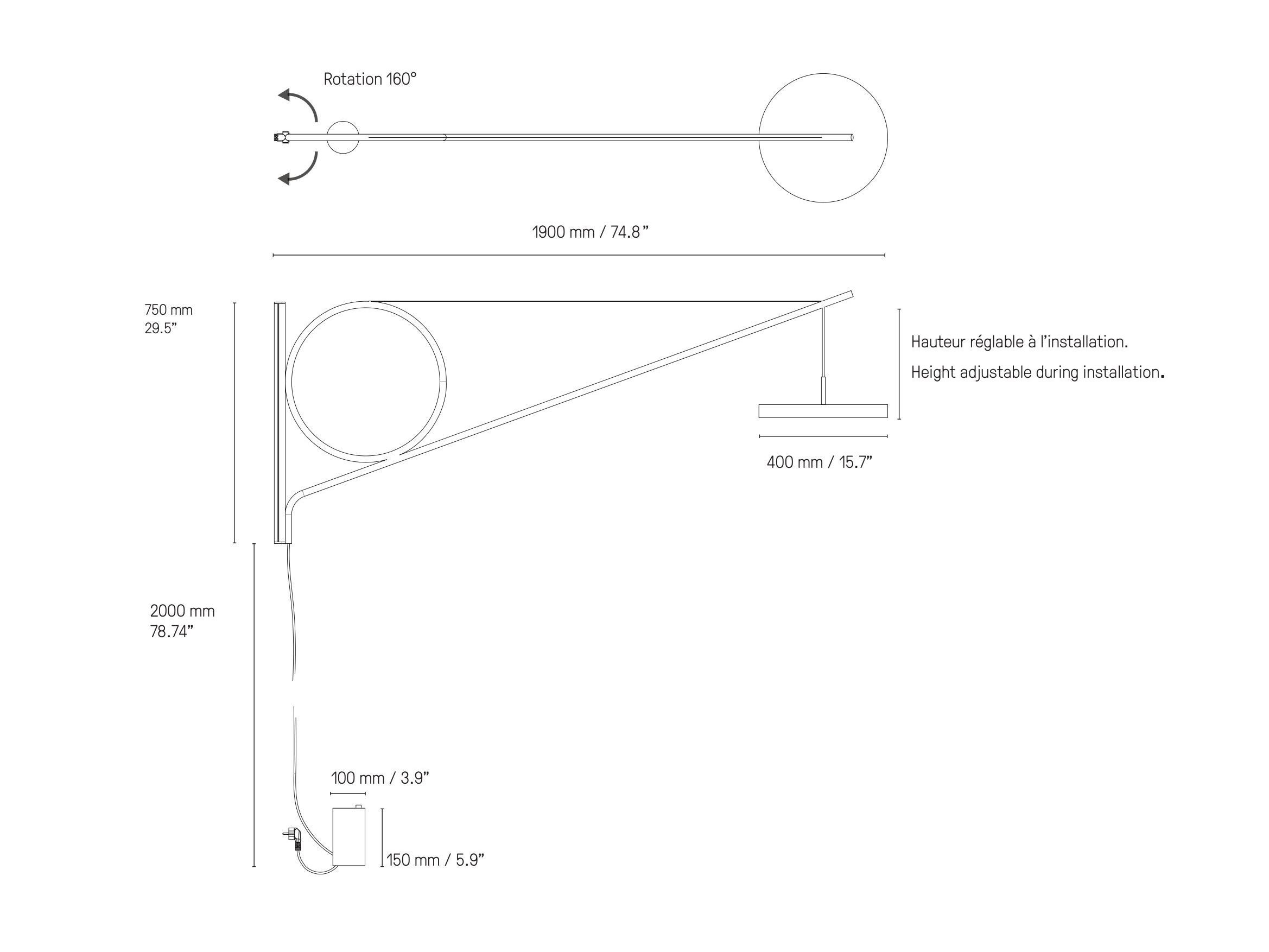 Латунь регулируемый светодиодный настенный светильник CVL Luminaires Cercle &amp ARCH-00112064 - Вид №2