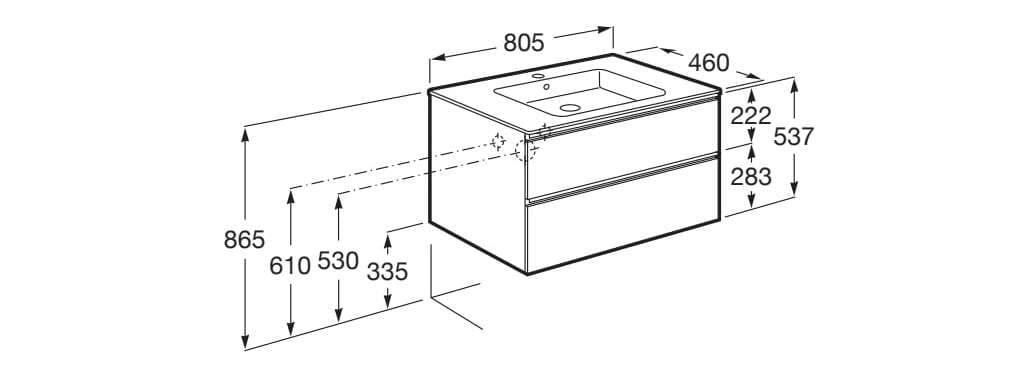 Деревянный подвесной умывальник Roca The Gap ARCH-00151646 - Вид №16