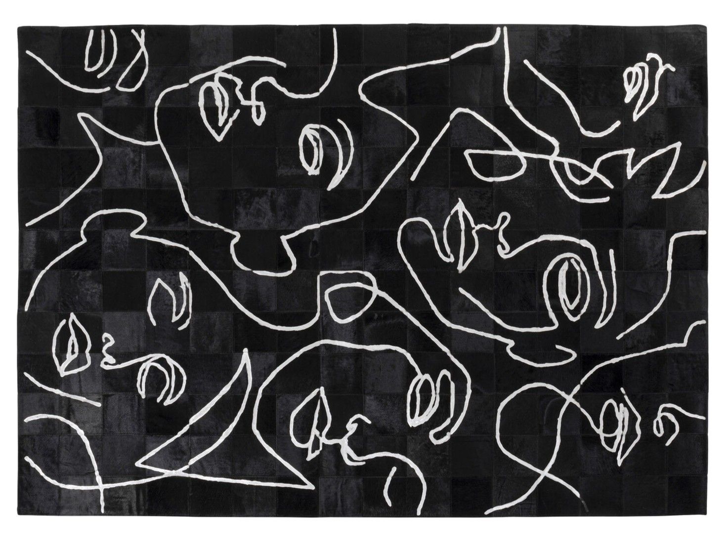 Ткань ручной работы прямоугольный узор ковер KARE Design ART FACES ARCH-00044320