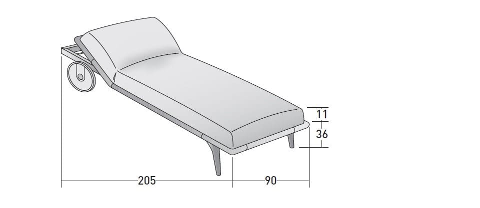Садовая кровать с откидывающейся спинкой в ироко Flou Гауди ARCH-00148508 - Вид №11