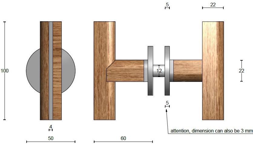 Formani Мебельная ручка из нержавеющей стали и дерева Two Pbt22v/50 - pbt22g - Вид №2