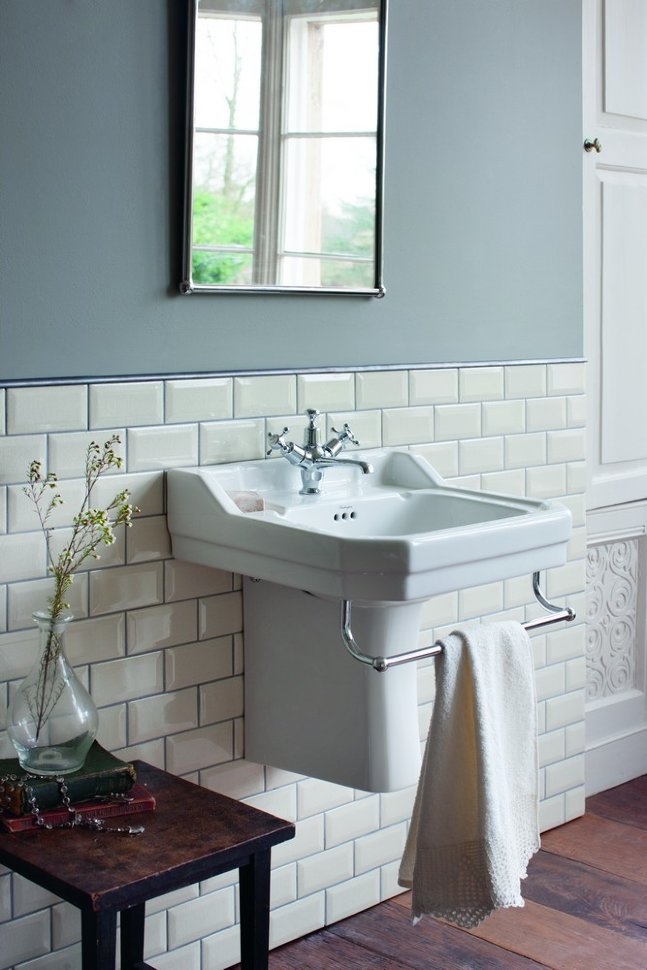 Cмеситель для раковины на 1 отверстие с кнопкой Click-Clack [CL6]  Burlington T12-QT, W11, T1  - Вид №3