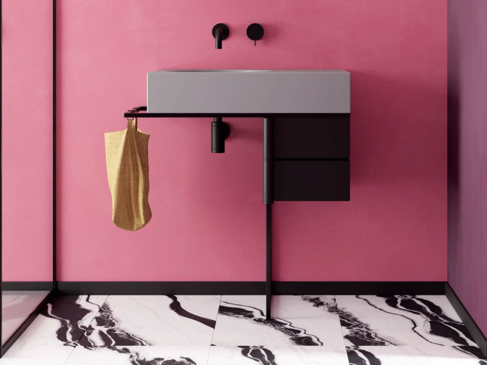 Керамическая консольная раковина с ящиками Galassia R70 ARCH-00038473