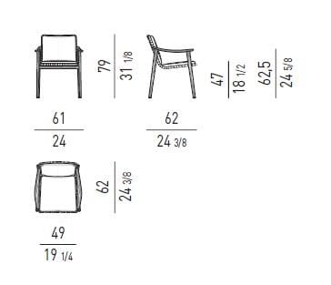 Открытый стул из тикового дерева с подлокотниками Minotti Fynn Outdoor ARCH-00050601 - Вид №5