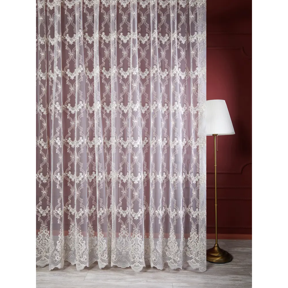 Тюль 1 м/п Корд сетка 280 см цвет бежево-серый 85337340 STLM-2122393 ELIT HOME 