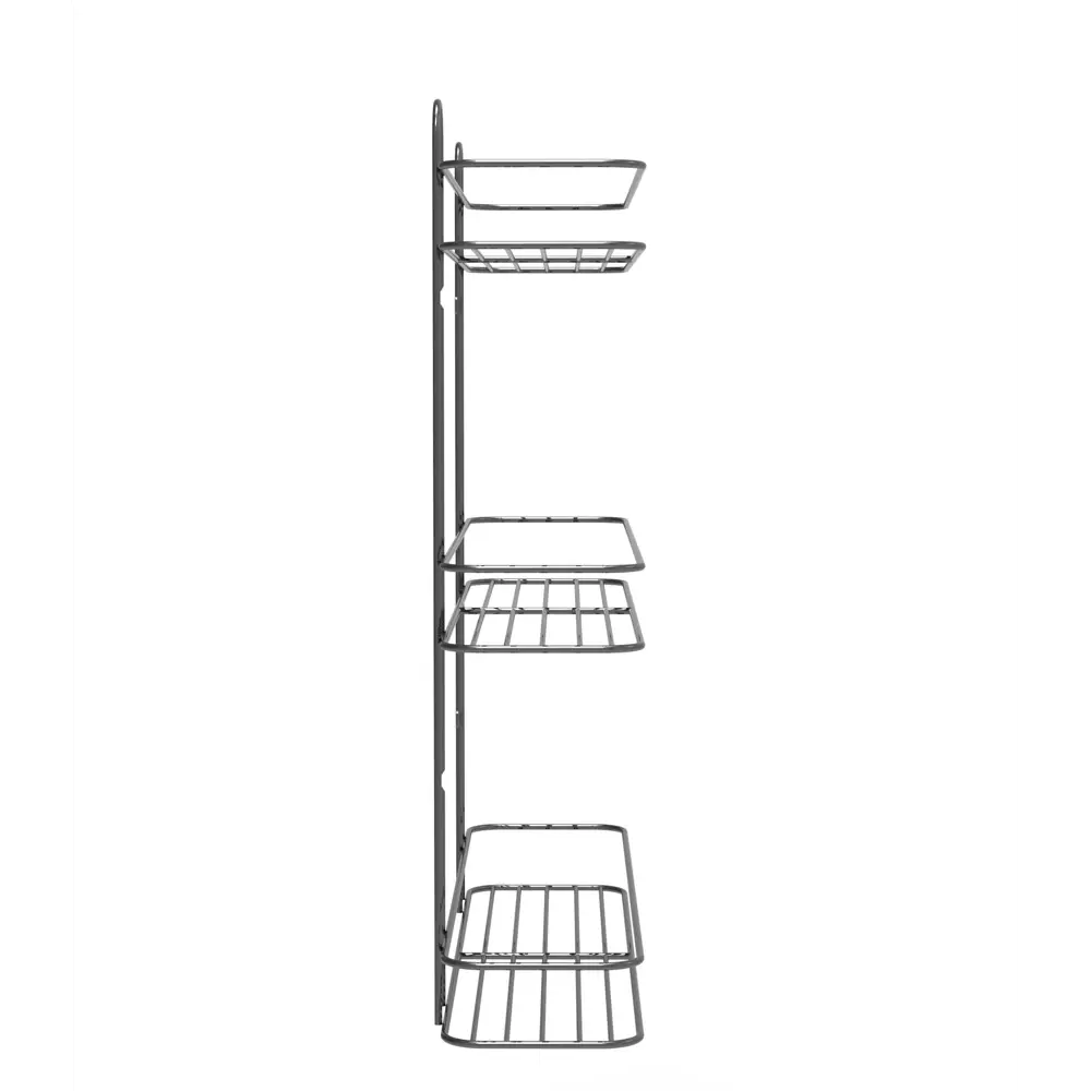Полка для ванной Lemer Rhine трехъярусная 10x40 см металл цвет графит STLM-2054914 - Вид №5