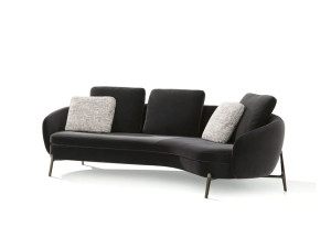 Кожаный изогнутый диван