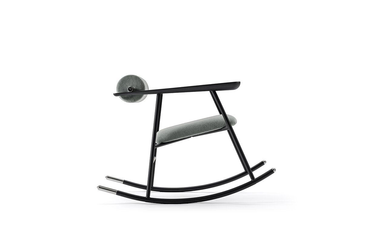 Кресло-качалка с кожаной обивкой Gallotti&Radice LOULOU ROCK ARCH-00053893 - Вид №6