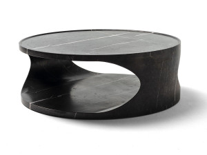 Мраморный круглый низкий журнальный столик