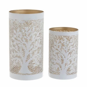 Подсвечники металлические 2 шт белые с золотом Ella TO4ROOMS  213463 Белый;золото