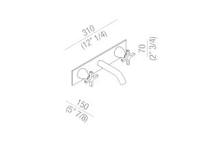 Латунный настенный смеситель для раковины с 3 отверстиями Agape Memory ARCH-00081383 - Вид №6