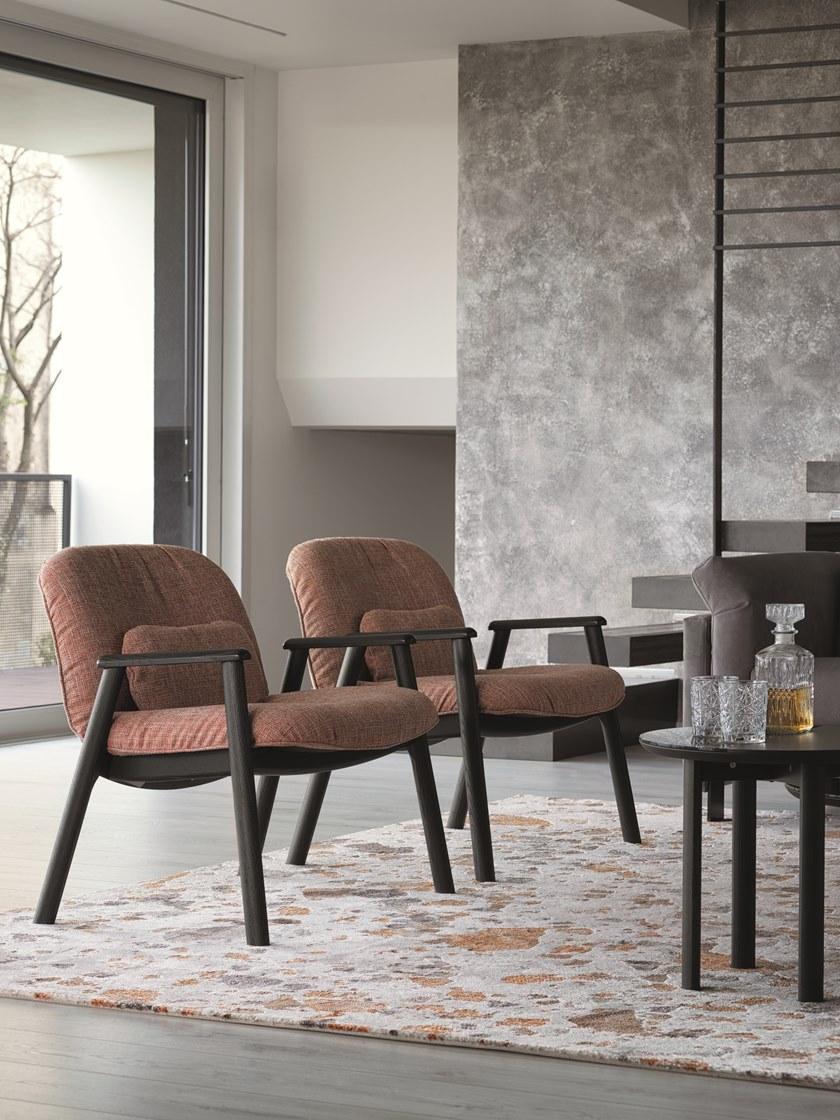 Calligaris Круглый журнальный столик из фанерованного дерева и зеркального стекла Bam Cs5128-p - Вид №5