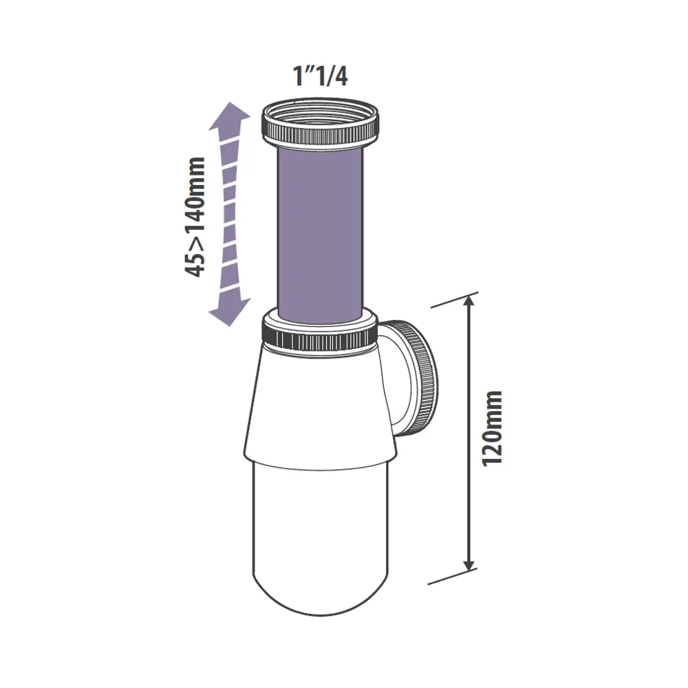 Сифон для раковины Equation без выпуска хром d 32 мм STLM-2016535 - Вид №5