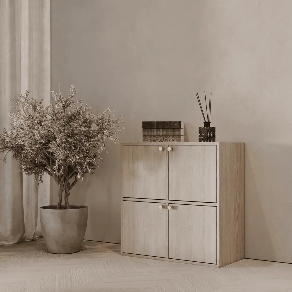 Стеллаж KONSENSA Руан 4 секции 70x70x31.7 см ЛДСП цвет дуб комано STLM-2038029 - Вид №9