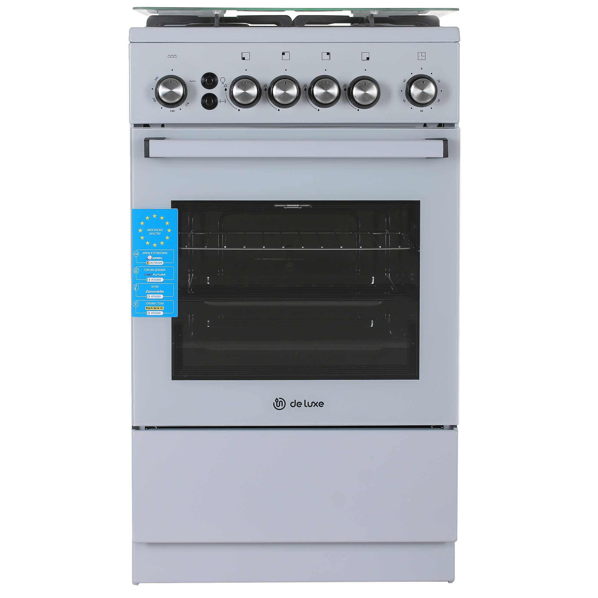 5366333 Газовая плита De Luxe 5040.40Г (кр) ЧР-012 серый STDN-0101430