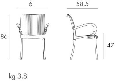Nardi Штабелируемый садовый стул в современном стиле с подлокотниками sun-id-1346550 - Вид №2