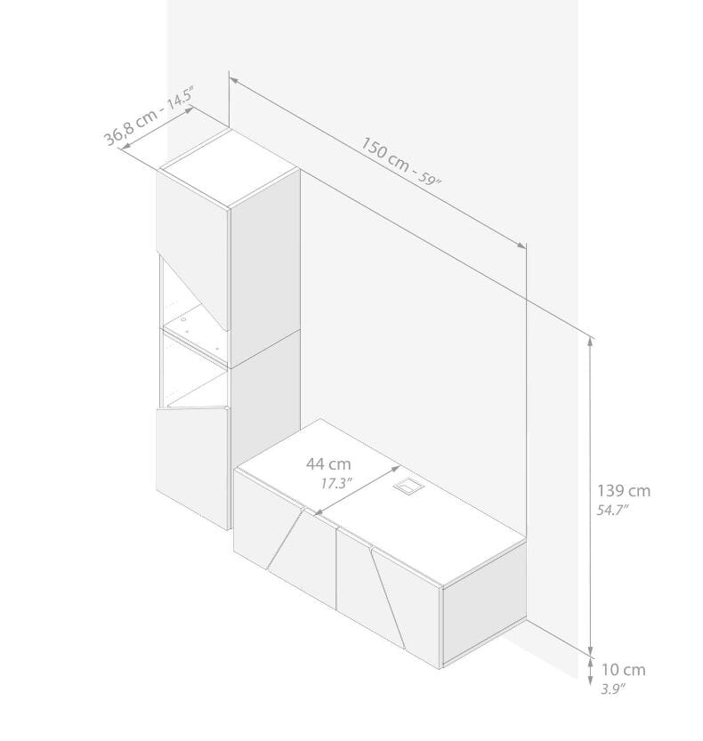 Модульная стена установила оборудованную стену в меламинированном Mobili Fiver EMMA ARCH-00091039 - Вид №68