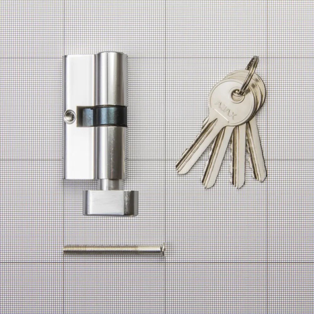 AJAX Цилиндр AX102/60 ключ-вертушка хромированный для входных дверей 83738358 STLM-0044089 - Вид №3