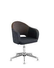 Agatha 046-DP Вращающееся кресло с алюминиевой рамой с 5 направлениями. Сиденье и спинка мягкие. Et al. Agatha