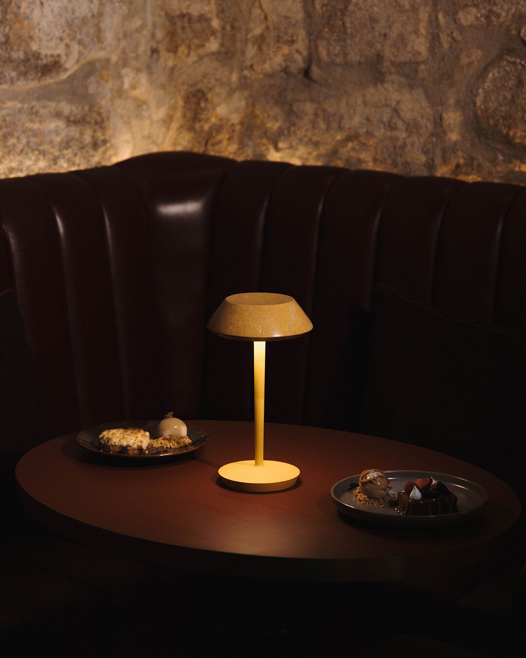 Мраморная перезаряжаемая настольная лампа Maami Home mini FIORE YELLOW ARCH-00084478 - Вид №4