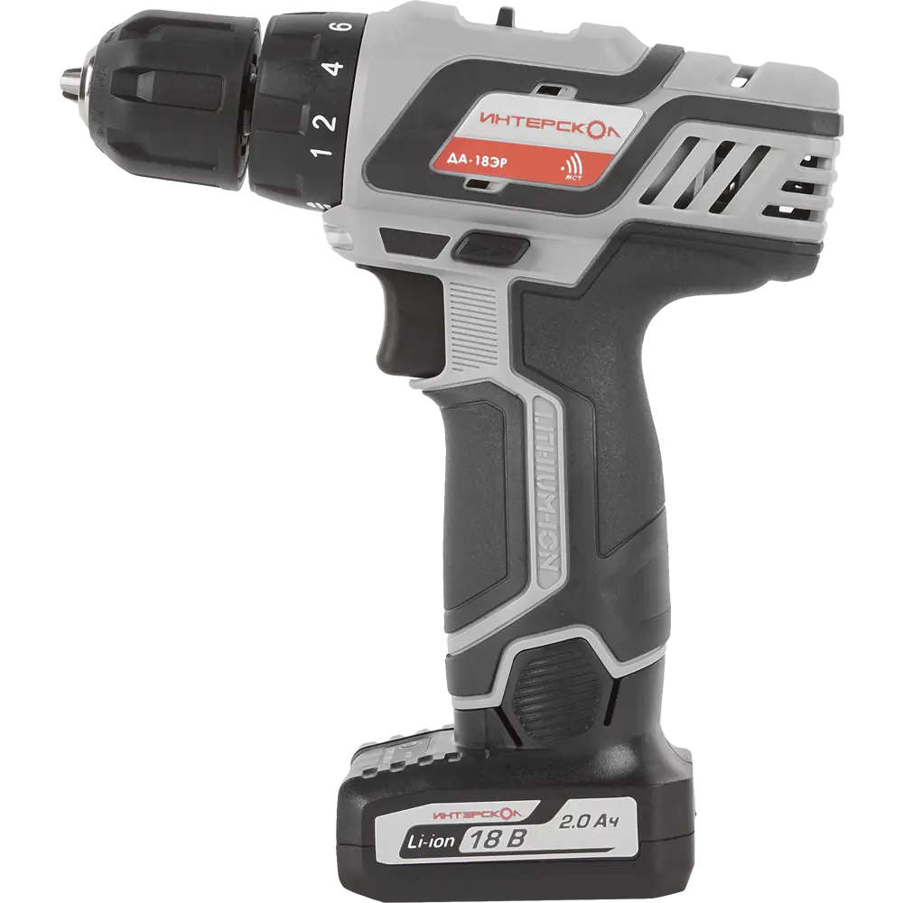 Аккумуляторный шуруповерт Интерскол ДА-18ЭР с двумя батареями 84329713 STLM-0048461 - Вид №1