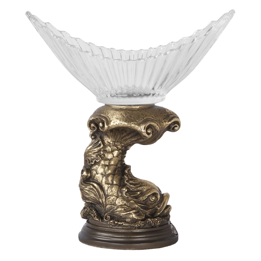 52060 BOGACHO Фруктовница-конфетница Дары моря Бронза мрамор / стекло  - Вид №5