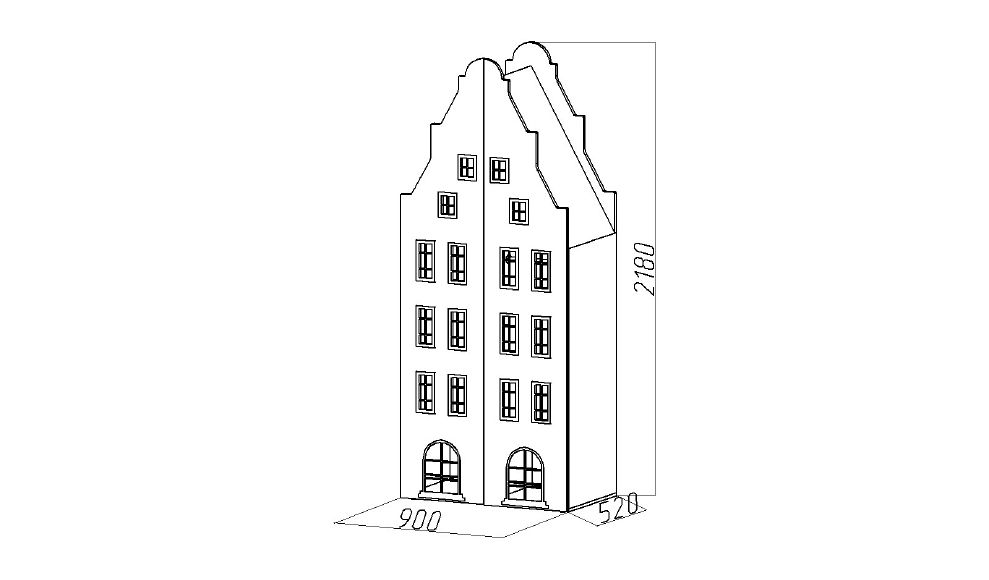 Шкаф-домик детский двухдверный "Амстердам-1" МАНДАРИН АМСТЕРДАМ 179524 Фиолетовый Santreyd  - Вид №4